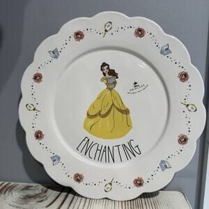 Rae Dunn Disney Princess Belle Enchanting Scalloped Plate 11.25 Beauty Beast